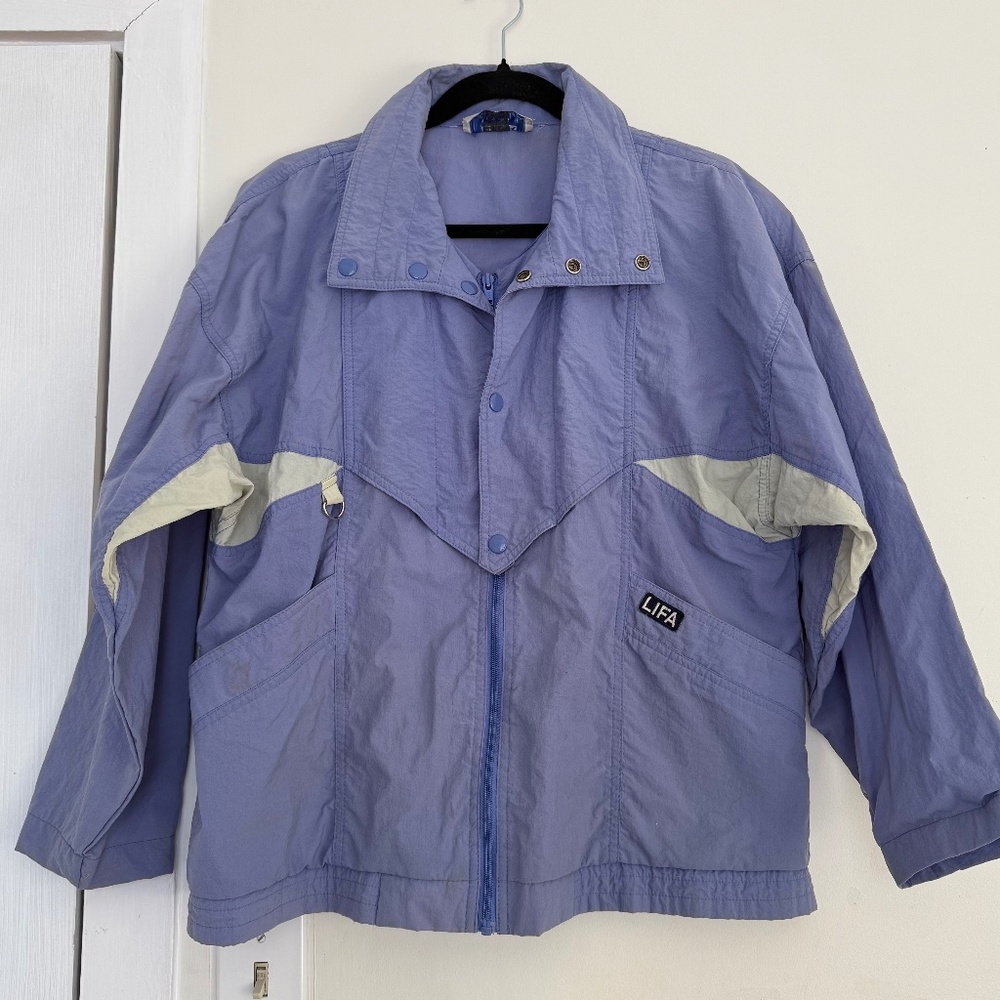 VINTAGE LIFA ski snowboard purple/white windbreaker jacket